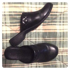 Black slip on small heel